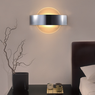 简约创意不锈钢壁灯现代时尚led个性壁灯床头灯 卧室灯书房壁灯