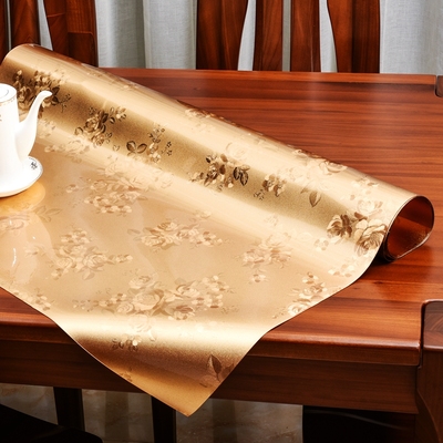 金色印花PVC软玻璃餐桌垫茶几垫桌垫隔热垫桌布布艺欧式防水防烫
