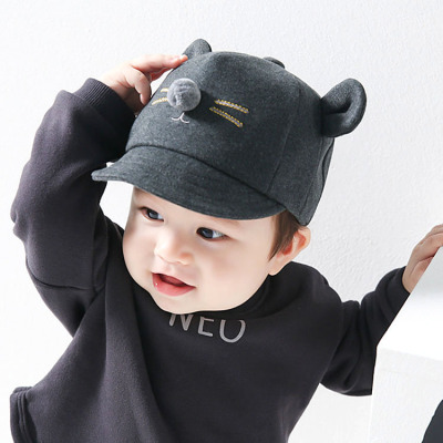 韩版婴儿帽子秋冬6-12个月软舌棒球帽儿童立体卡通老鼠棒球帽包邮