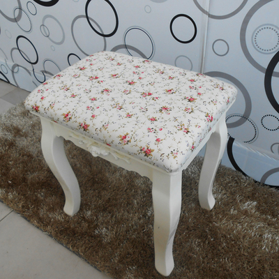 卧室小凳子梳妆凳实木坐凳 韩式  田园椅子化妆凳 软包坐凳现化
