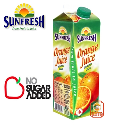 11月6日到期 Sunfresh橙汁味纯果汁饮料（无糖型）1L 新加坡进口