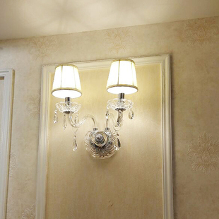 欧式水晶壁灯墙壁灯卧室床头灯简欧奢华简约客厅楼梯过道现代灯具