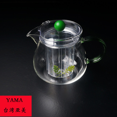 YAMA亚美YA400台湾耐热玻璃茶壶/耐高温茶壶/400ml花茶壶/茶具