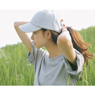 【好久不见】网红范智乔同款韩国棒球帽文艺清新纯色帽子女秋韩版