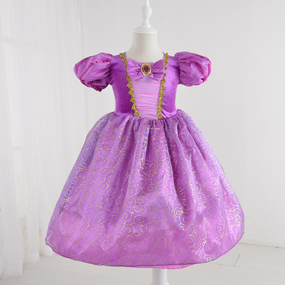 儿童节童装女童花童礼服儿童礼服演出服装迪士尼长发公主裙连衣裙