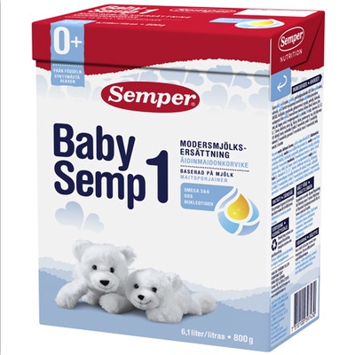 原装瑞典森宝Semper婴幼儿配方奶粉1段 800g 新到包邮