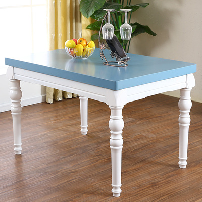 现代时尚简约餐桌欧式橡木餐桌椅组合烤漆实木长方形饭桌客厅餐桌