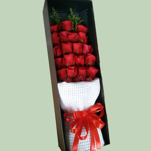 七夕红玫瑰礼盒预定郑州鲜花店上海北京天津成都广州同城鲜花速递