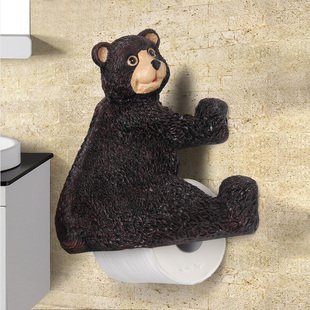包邮创意纸巾架浴室厕所创意卫生间厕纸架超萌小熊纸巾架卷纸座