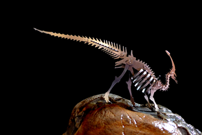 钢魔兽 不锈钢全金属DIY拼装创意模型 侏罗纪公园 副脊龙 包邮