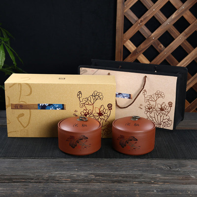通版牛皮纸 紫砂陶瓷茶叶罐包装 红茶 普洱铁皮石斛 LOGO空盒定制