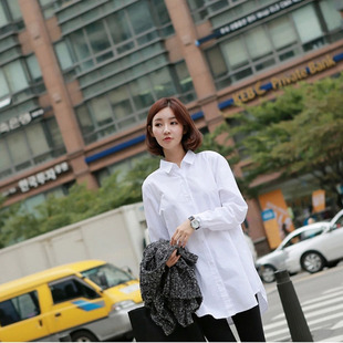 2016春装新款女士白衬衫韩版休闲宽松大码衬衣女棉长袖