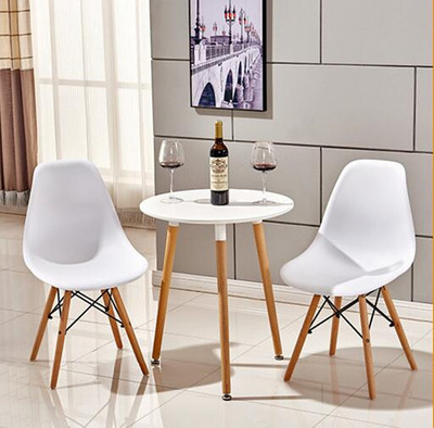 伊姆斯时尚创意咖啡椅子现代简约家用塑料餐椅靠背休闲洽谈桌椅子
