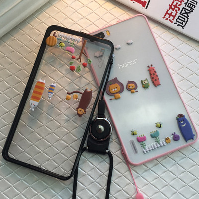 iphone6手机壳创意苹果6plus透明全包挂绳软套6S自带防尘塞软壳