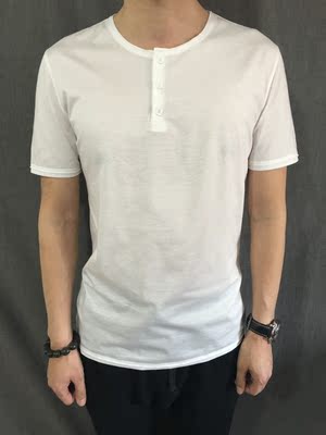 HOU.W新款丝光棉圆领短袖T恤九平道速与GOOD7高点风格