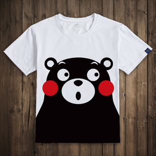 熊本熊T恤短袖夏男女日系熊本县二次元动漫周边衣服可爱吉祥物