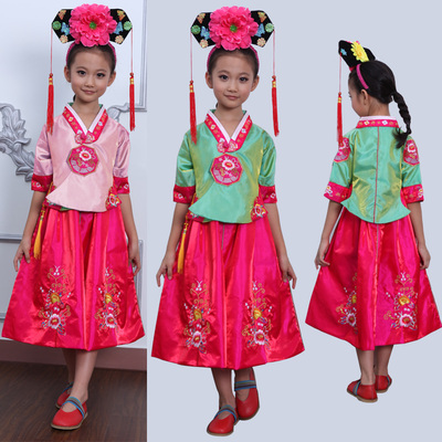 朝鲜族舞蹈服装女儿童女童民族少儿舞台服演出服女童韩服舞蹈春夏