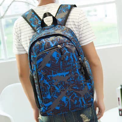 韩版男士双肩包时尚潮流旅行背包男休闲电脑包包女高大中学生书包