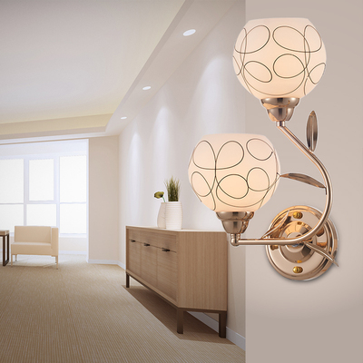 现代创意艺术双头壁灯 客厅卧室过道床头灯LED餐厅宾馆灯饰灯具