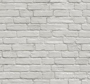 进口美式墙纸 纯纸墙纸 灰色砖纹墙纸 复古砖墙纸 现代简约墙纸
