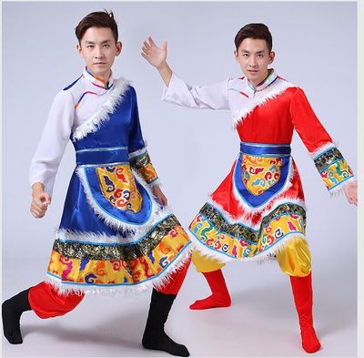藏族舞蹈服装演出服男成人藏族服装西藏