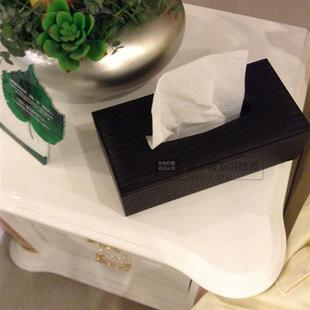 酒店宾馆欧式皮革纸巾盒简约KTV抽纸盒席纹面巾纸盒皮质抽式纸盒