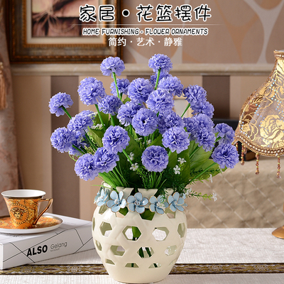 欧式陶瓷镂空干花花瓶摆件创意家居客厅餐桌插花电视柜装饰品