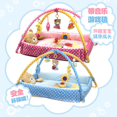 王子公主超柔音乐游戏毯游戏垫 爬行垫 婴儿健身架宝宝玩具0-1岁