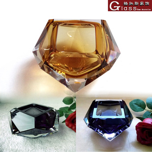 六角多边钻石形 个性礼品烟灰缸 创意时尚高雅玻璃 生日结婚装饰