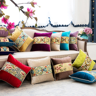 现代中式抱枕简约欧式沙发靠垫套红木沙发抱枕套不含芯高档中国风