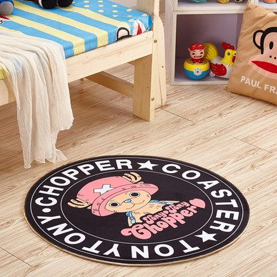 出口韩国同款3D卡通门垫简约圆方形地毯客厅茶几卧室儿童床边地毯