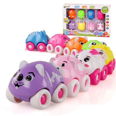 婴幼儿磁力车8只装可爱动物磁性小车益智儿童玩具宝宝卡通小玩具