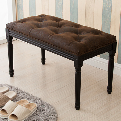 现代简约欧式实木换鞋凳家用凳复古梳妆凳床尾搁脚凳沙发长凳子