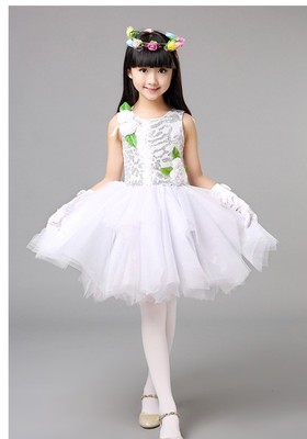 儿童演出服装女公主裙六一节表演服饰少儿舞台舞蹈蓬蓬纱裙