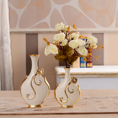 客厅花瓶欧式陶瓷干花小花瓶简约瓷器客厅摆件家居装饰品创意插花