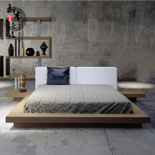 北欧日式实木橡木床1.81.5米双人床简约韩式榻榻米实木床现代卧室