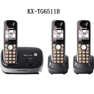 松下电话机 无绳电话子母机 无线电话座机KX-TG6511 三机 一拖二