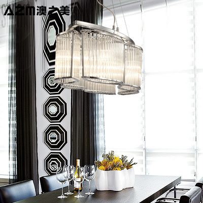 欧式水晶艺术吊灯后现代简欧奢华大气客厅餐厅亚克力棒设计师吊灯