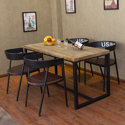 北欧创意原木餐桌小户型户外长方桌宜家饭桌简易书桌吃饭桌子餐台