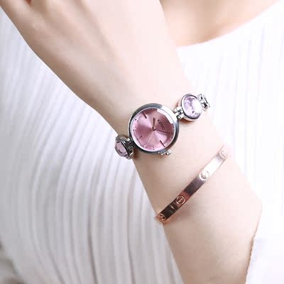 香港金米欧时尚镶钻女士手链表时装圆盘小手表包邮女友礼物腕表
