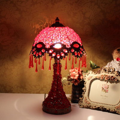 波西米亚 北欧复古 婚庆装饰串珠灯 红色灯 床头灯