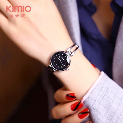 正品金米欧Kimio女表石英韩版简约时尚潮流链条镶钻防水手链手表