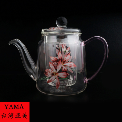 YAMA亚美YA505P耐热玻璃茶壶台湾生产花茶壶茶具500毫升