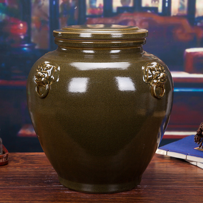 景德镇陶瓷茶叶末米缸酒坛水缸油缸茶缸30斤50斤100斤 防潮